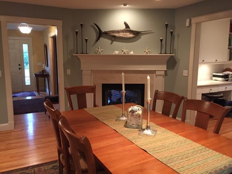 Dining (showing front door and foyer on the left and desk area on the right)