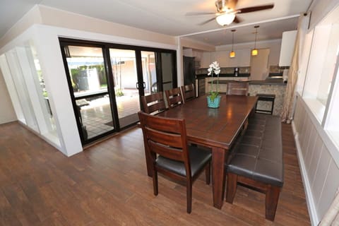 Kitchen and Dining Room Seating for 8 Plus 3 Island Seatings