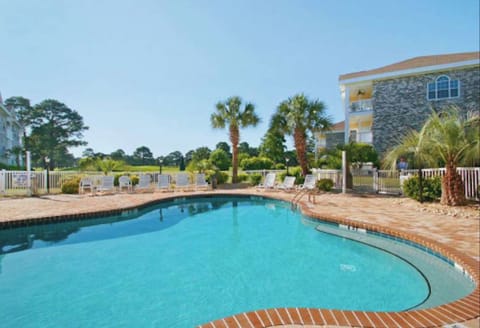 Pool area just across parking lot