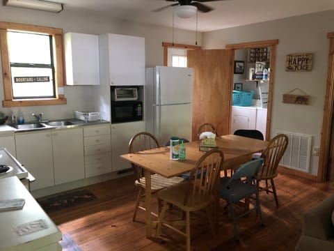 Table folds out for larger groups.