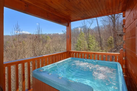 Private hot tub with Smoky Mountain views