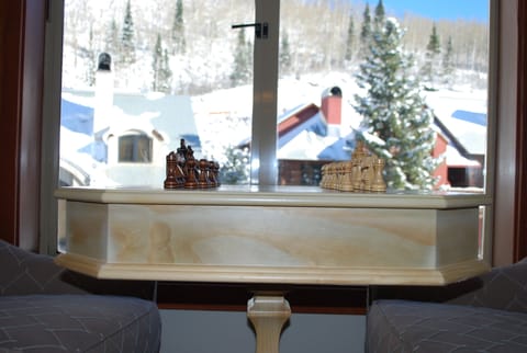 Beautiful mountain view from gaming table