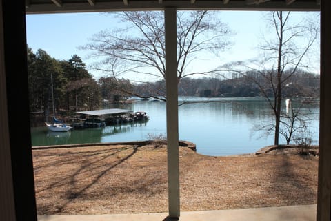 view from downstairs family room