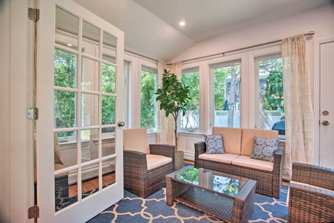 East Falmouth Vacation Rental | 3BR | 3BA | 1,500 Sq Ft | Stairs to Access