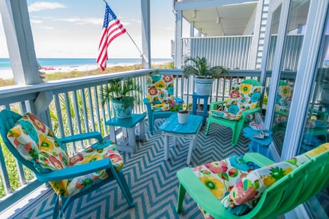 Conversation area on deck 
