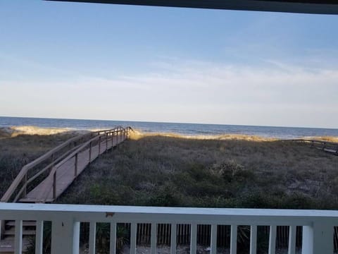 deck view- about 50 yards to the beach