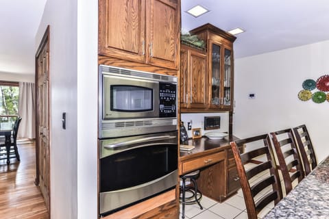 New modern appliances throughout the kitchen.