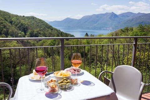Private balcony with lake views
