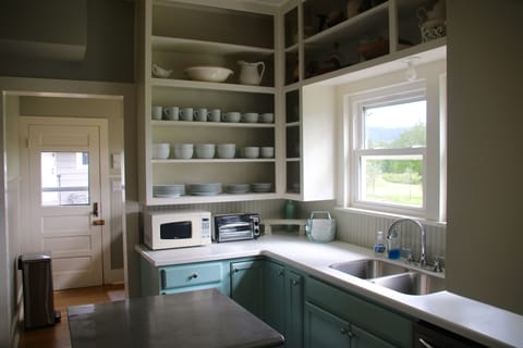Open shelves in the kitchen