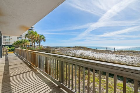 The view from our deck. Steps away from the sand and water. Incredible views