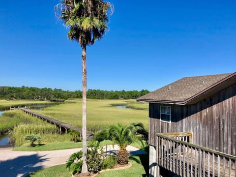 Walk down the dock and hop into the salt water to swim or launch a canoe.