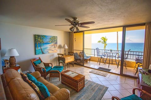 panoramic ocean, palm tree, sand beach view from whole unit. 