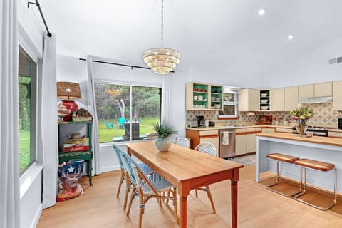 Adjacent to the kitchen