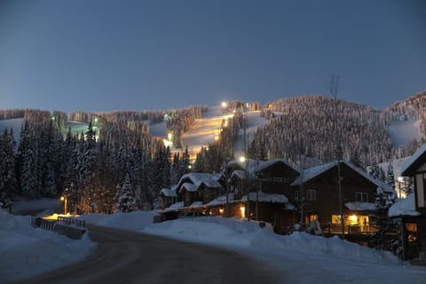 looking out our front door to the ski hill