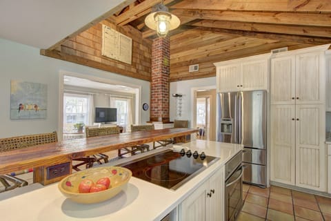 Looking out from the kitchen in