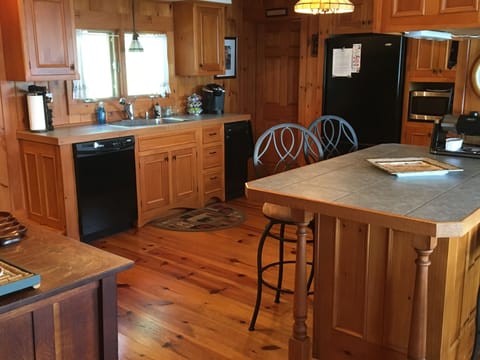 dishwasher, trash compr, Keurig, drip coffee maker, wafflemaker, microwave stov