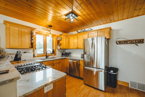 Remodeled kitchen with new counters and new appliances