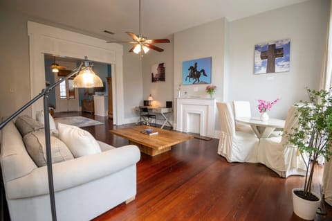 Bright and inviting dining area with a cozy table for four.