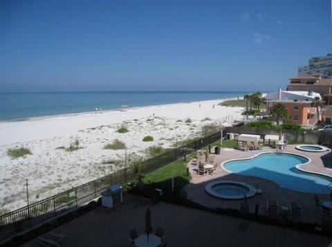 View of pool from balcony