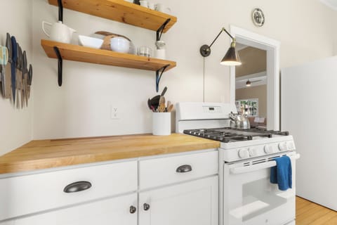 large butcher block counter for meal prep