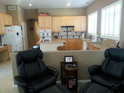 Looking into the kitchen from the great room