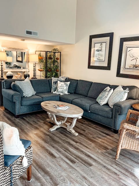 Living room with cathedral ceiling 