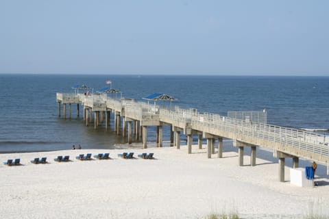 view of private fishing pier from balcony