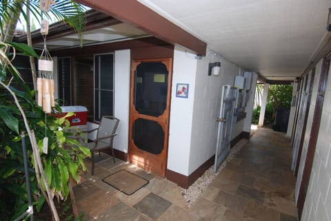 Front door and hallway to the street