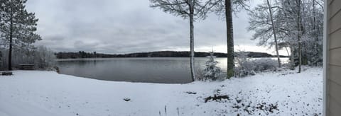 Winter view from back deck! Amazing cross-country skiing and snowmobiling trails