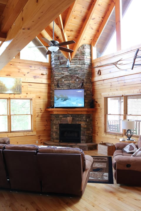 Living room view from kitchen island/bar.