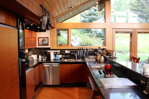 Open kitchen with breakfast nook