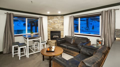 Cozy living area with ski lifts right outside!
