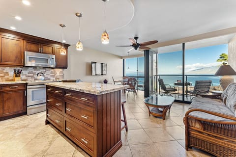 Floor to ceiling windows - views from the kitchen!