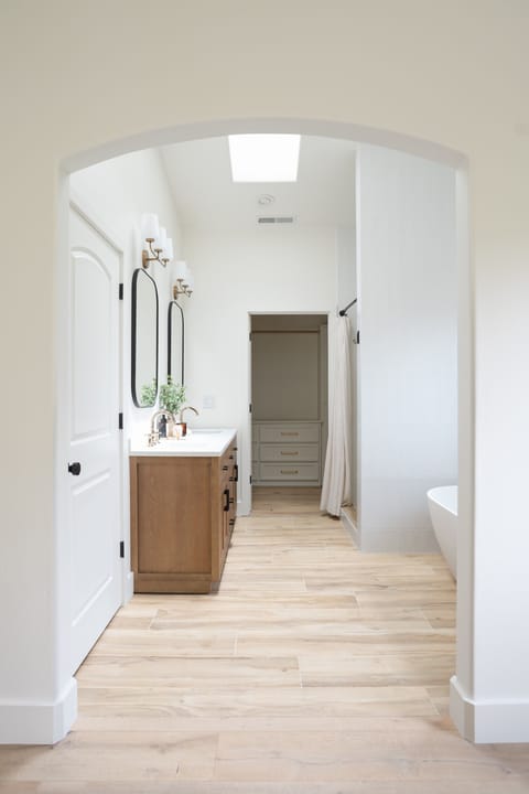 Private primary bath attached to primary bedroom(#1)-Upstairs