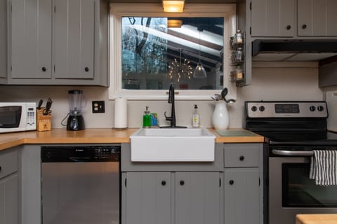 Kitchen stocked with plenty of cooking supplies