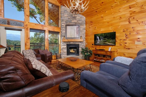 Plenty of seating with 55" HD TV
