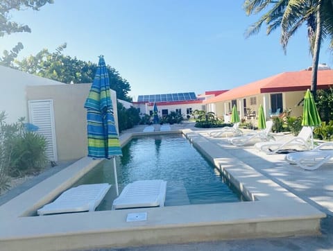 Tranquil pool and garden area