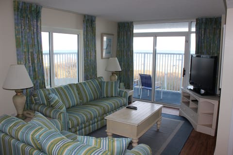 Living Room with breathtaking oceanfront views!