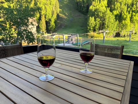 View from the sun deck towards the mountain