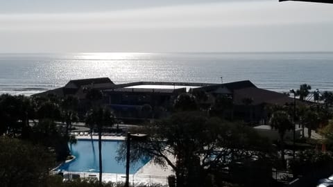 Beautiful Ocean View from our deck.  We are the TOP Floor.