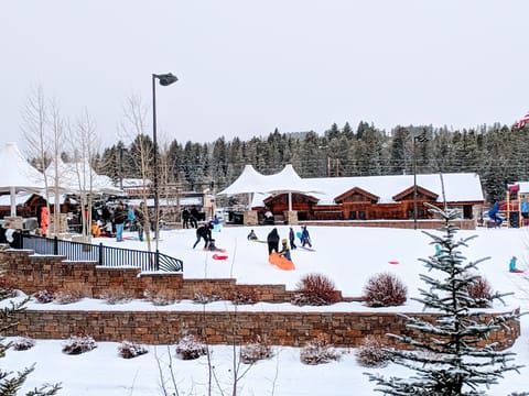 View of sledding hill from our condo
