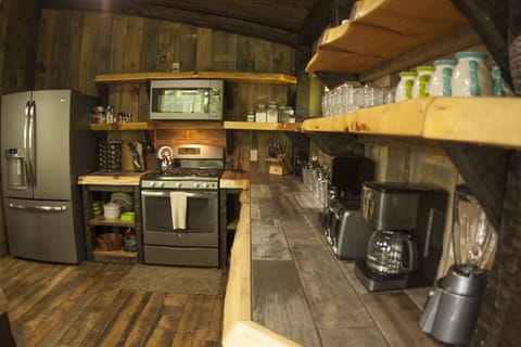 Counters with open shelves