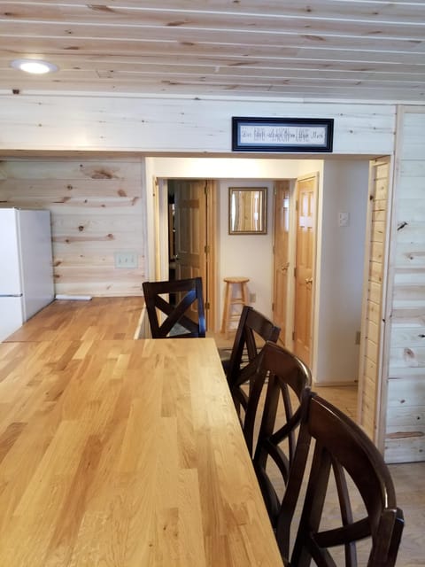 Kitchen, with bar stools
