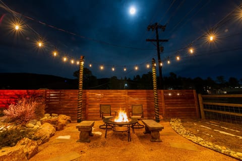 Hang out with friends or family and enjoy the views of Pikes Peak from the fire pit and outdoor lighting.