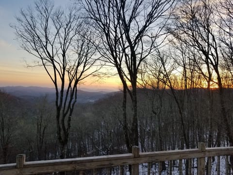 view from back deck, sunset