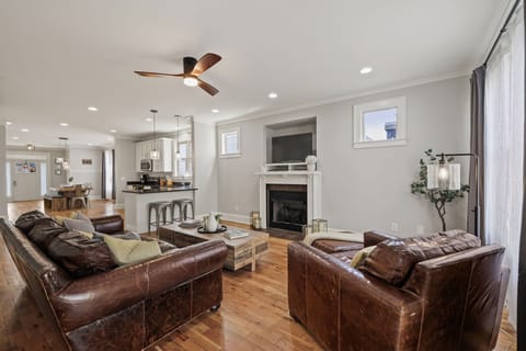 Oversized sofa and chair perfect for chill time.