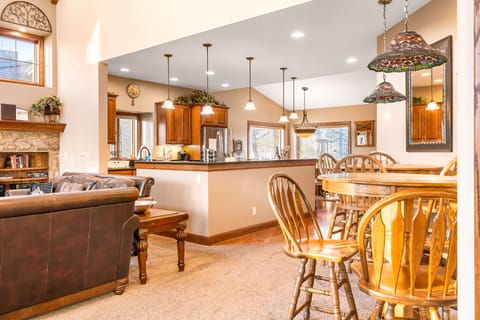 Kitchen with 2 high tops in Family Room