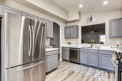 Well stocked kitchen with new appliances!