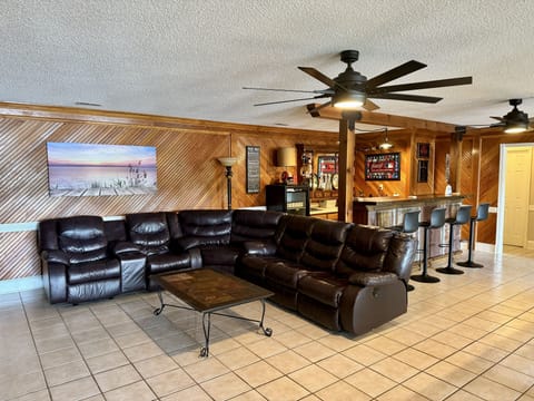 Rec Room Lower Level with additional Beverage Fridge behind the Bar!