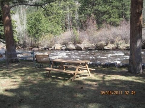 Enjoy a picnic under the shade  next to the Big Thompson.
